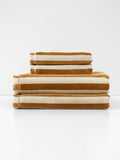 Palma Stripe Bath Towel Set in Bronze & Sand