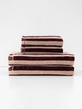 Palma Stripe Bath Towel Set in Mulberry & Shell