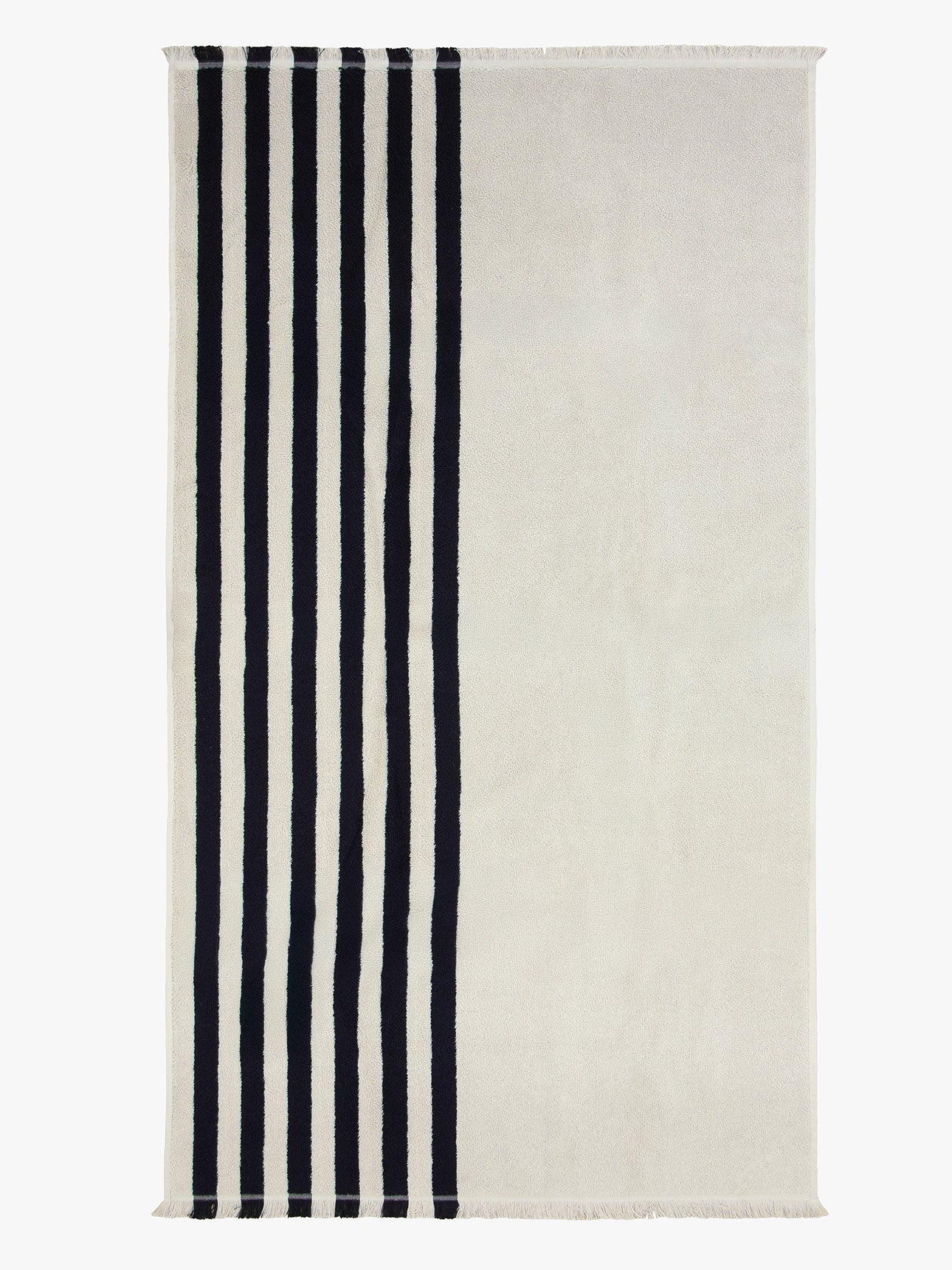 Palma Stripe Bath Towel in Black & Sand