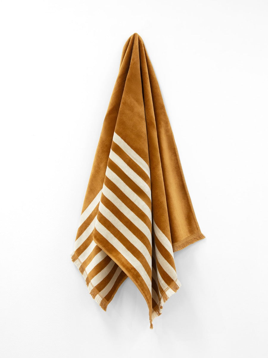 Palma Stripe Bath Towel in Bronze & Sand