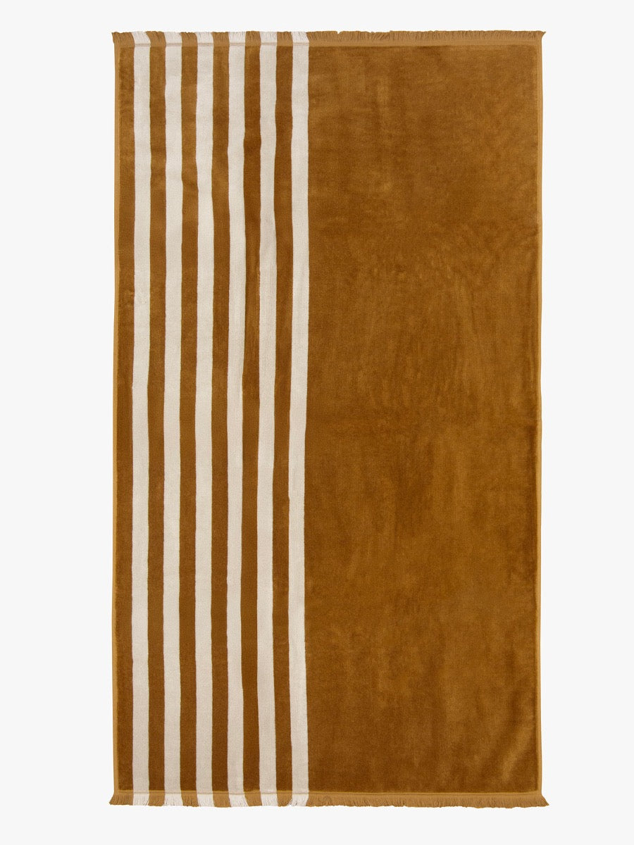 Palma Stripe Bath Towel in Bronze & Sand