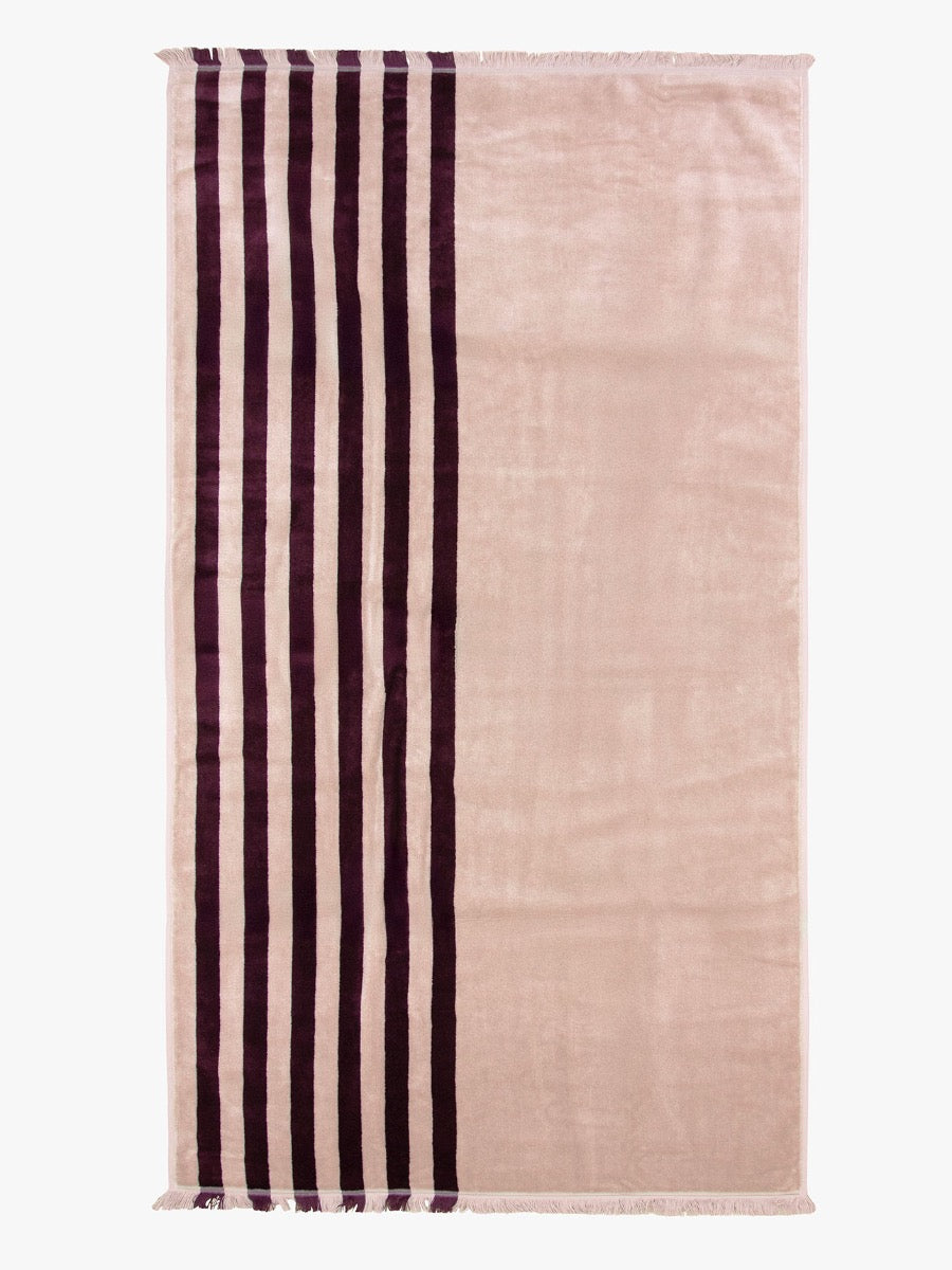 Palma Stripe Bath Towel in Mulberry & Shell