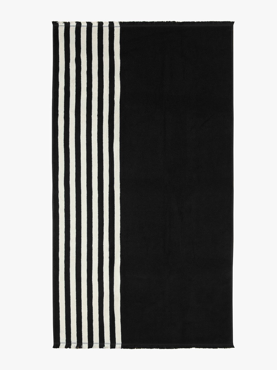 Palma Stripe Australian Cotton Beach Towel in Black & Sand