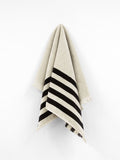 Palma Stripe Hand Towel in Black & Sand