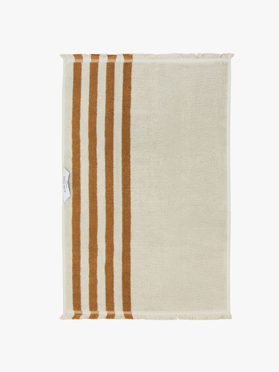 Palma Stripe Hand Towel in Bronze & Sand