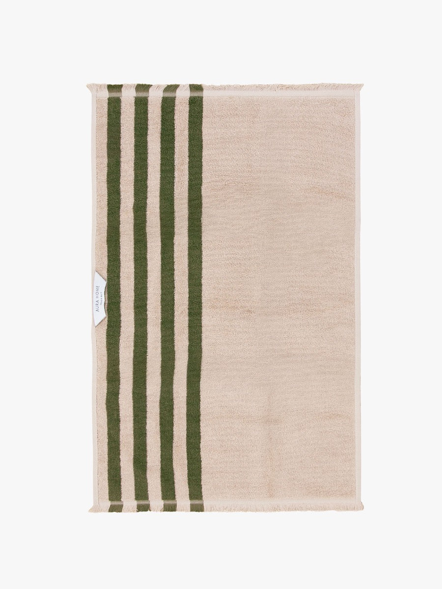Palma Stripe Hand Towel in Caper & Shell