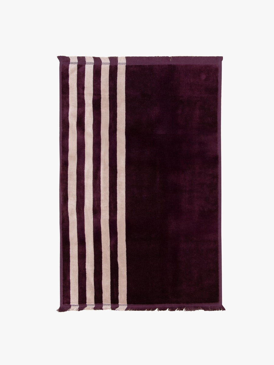 Palma Stripe Bath Towel Set in Mulberry & Shell