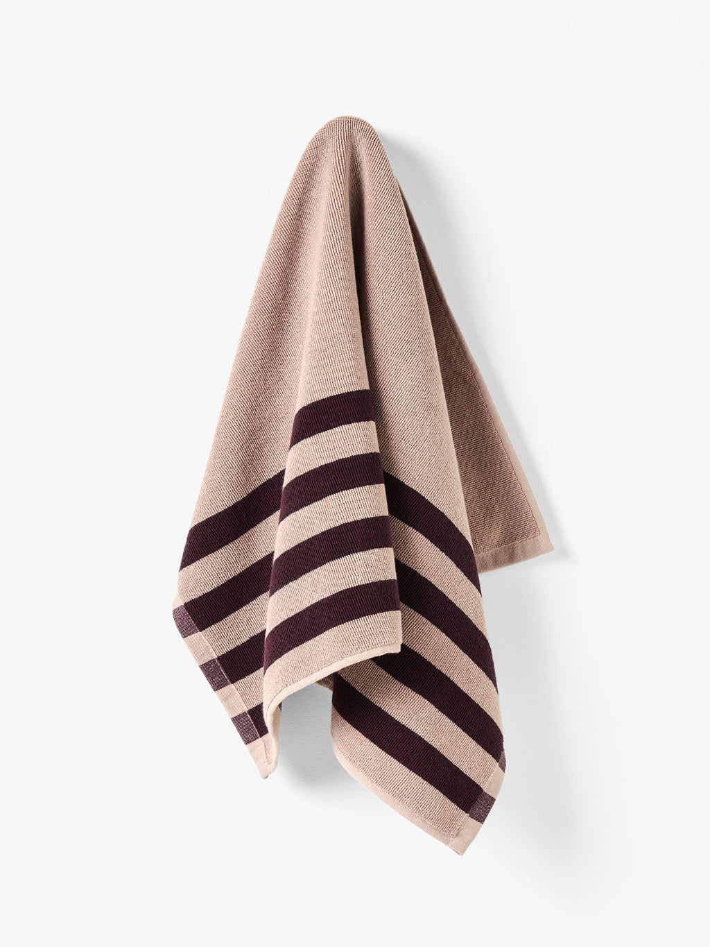 Palma Stripe Tea Towel in Shell & Mulberry