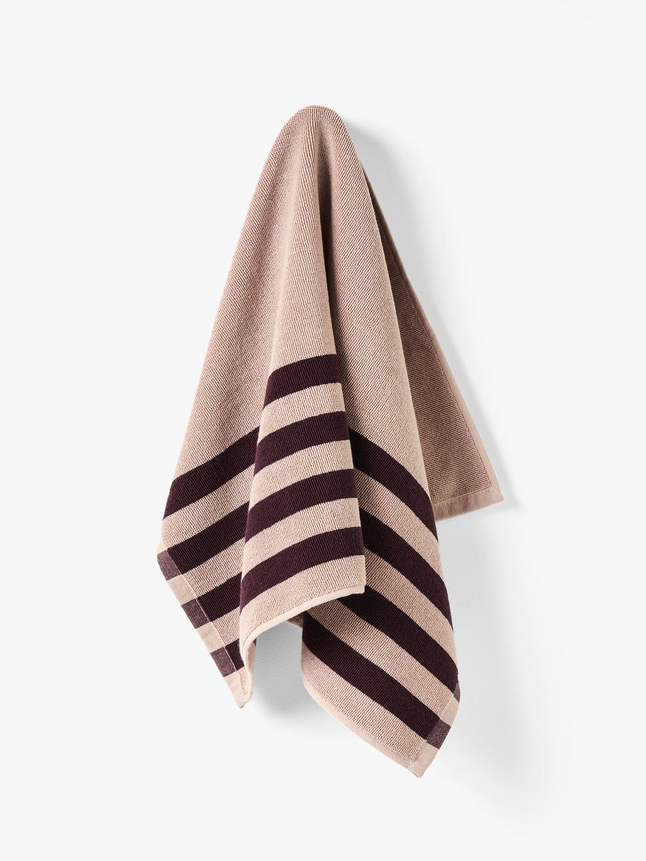 Palma Stripe Tea Towel in Shell & Mulberry