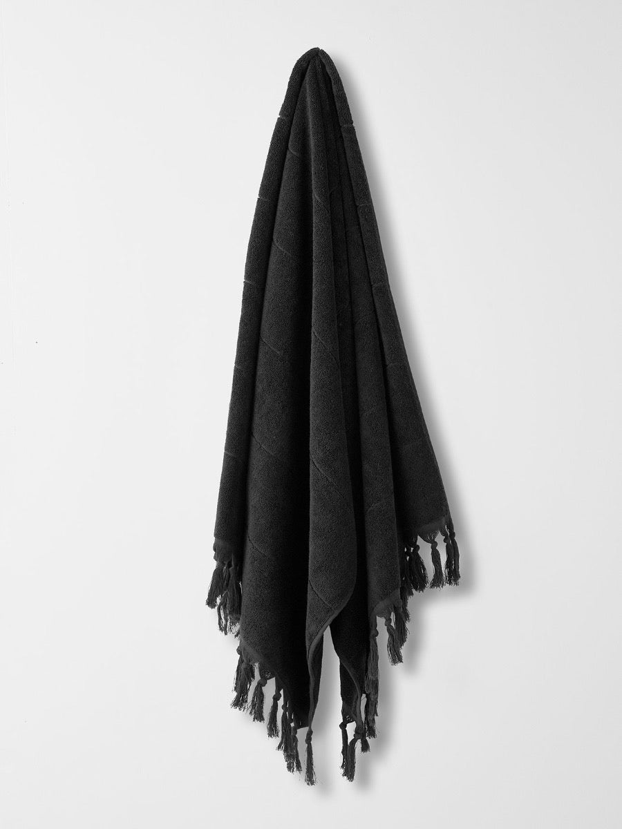 Paros Bath Towel in Black