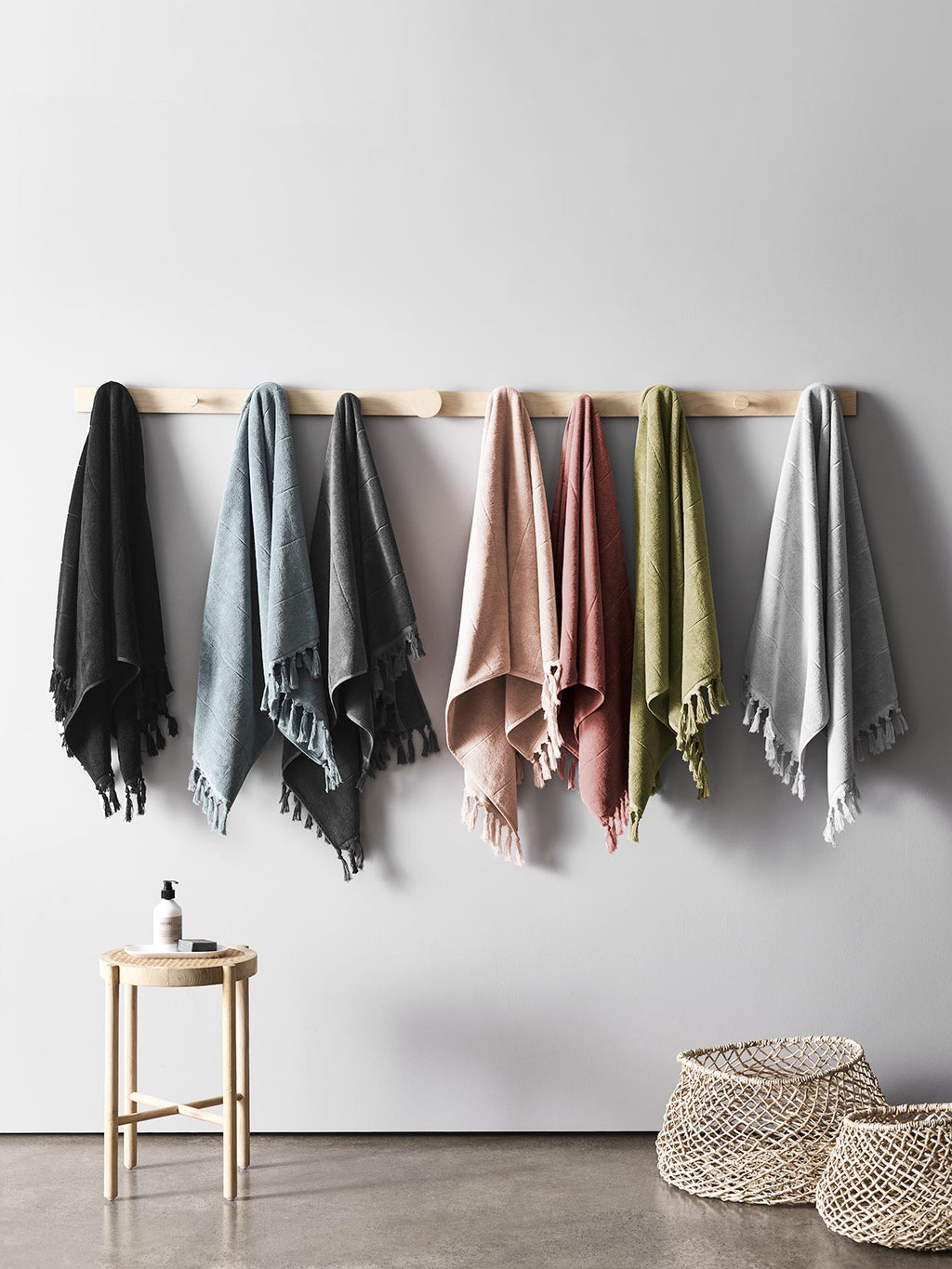 Paros Bath Towel Set in Pink Clay