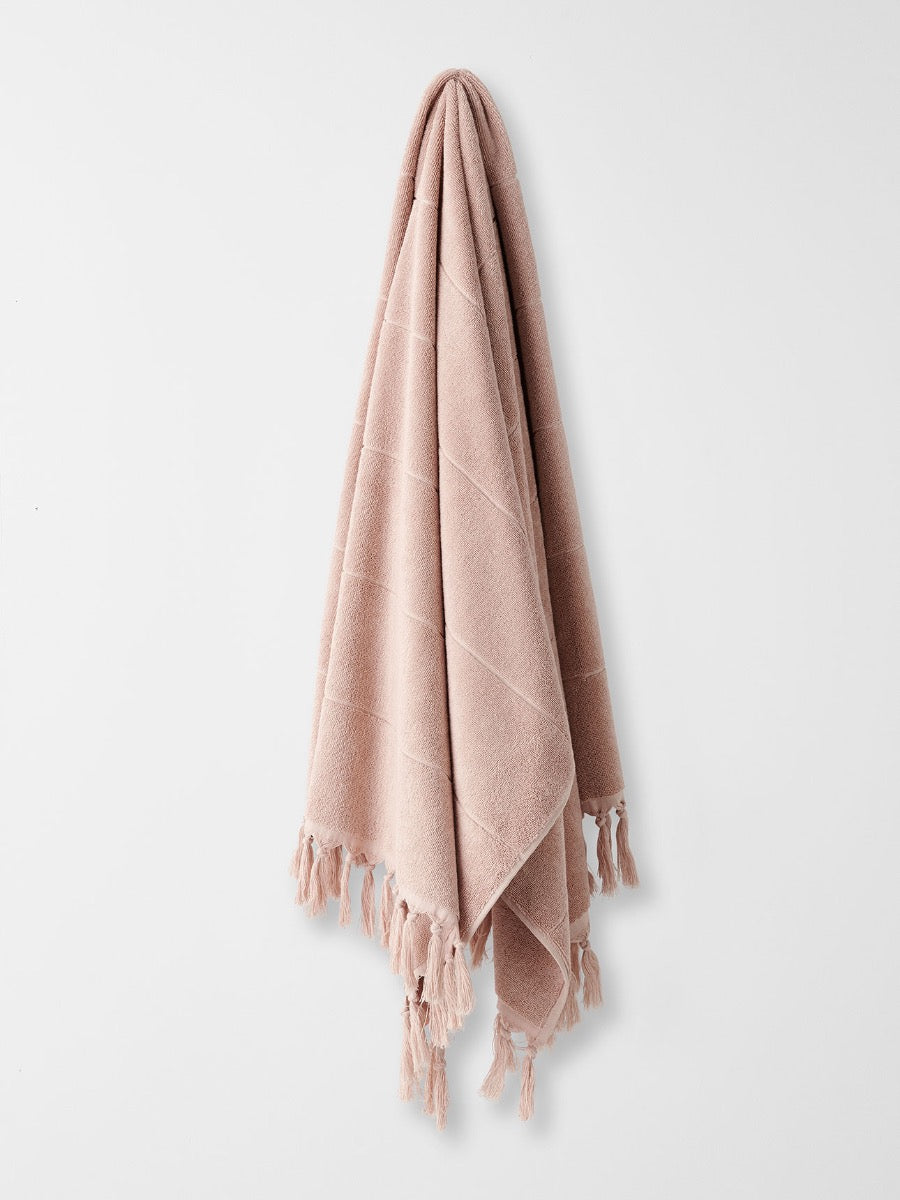 Paros Bath Sheet in Pink Clay