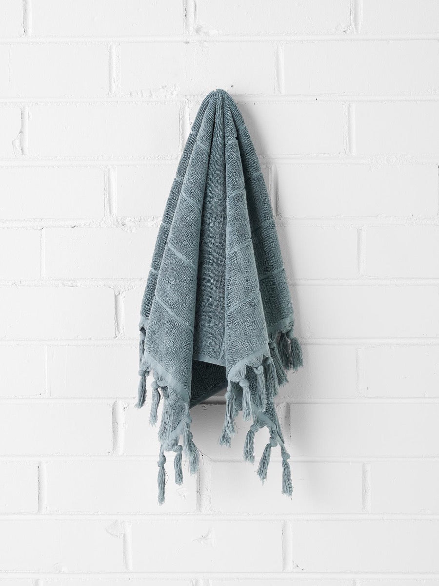 Paros Hand Towel in Eucalypt