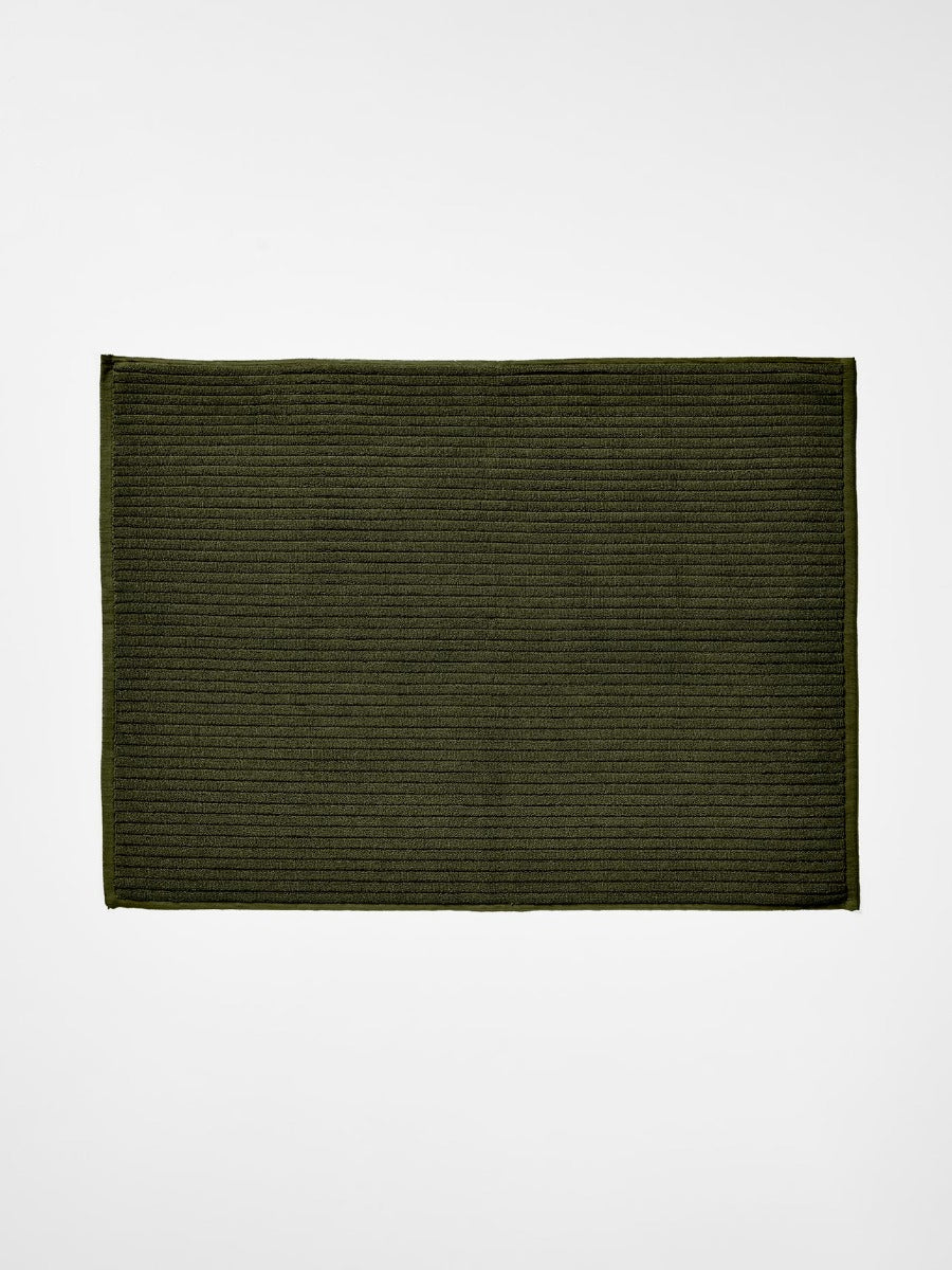 Paros Rib Bath Mat in Olive Night