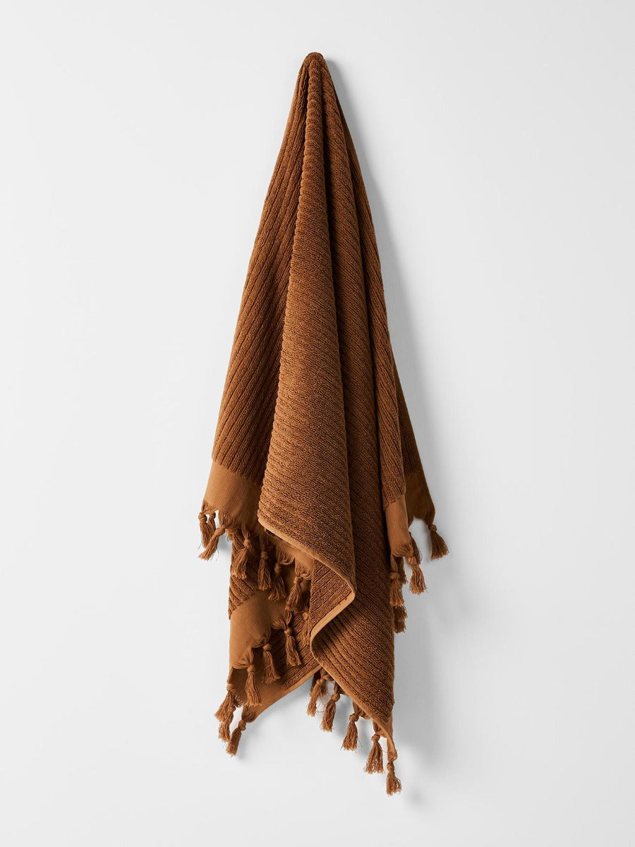 Paros Rib Bath Towel in Bronze