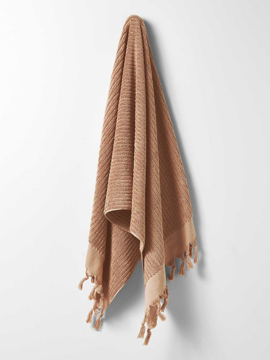Paros Rib Bath Sheet in Clay