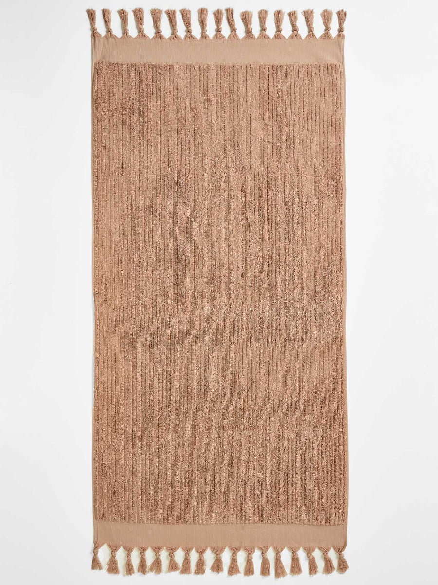 Paros Rib Bath Sheet in Clay