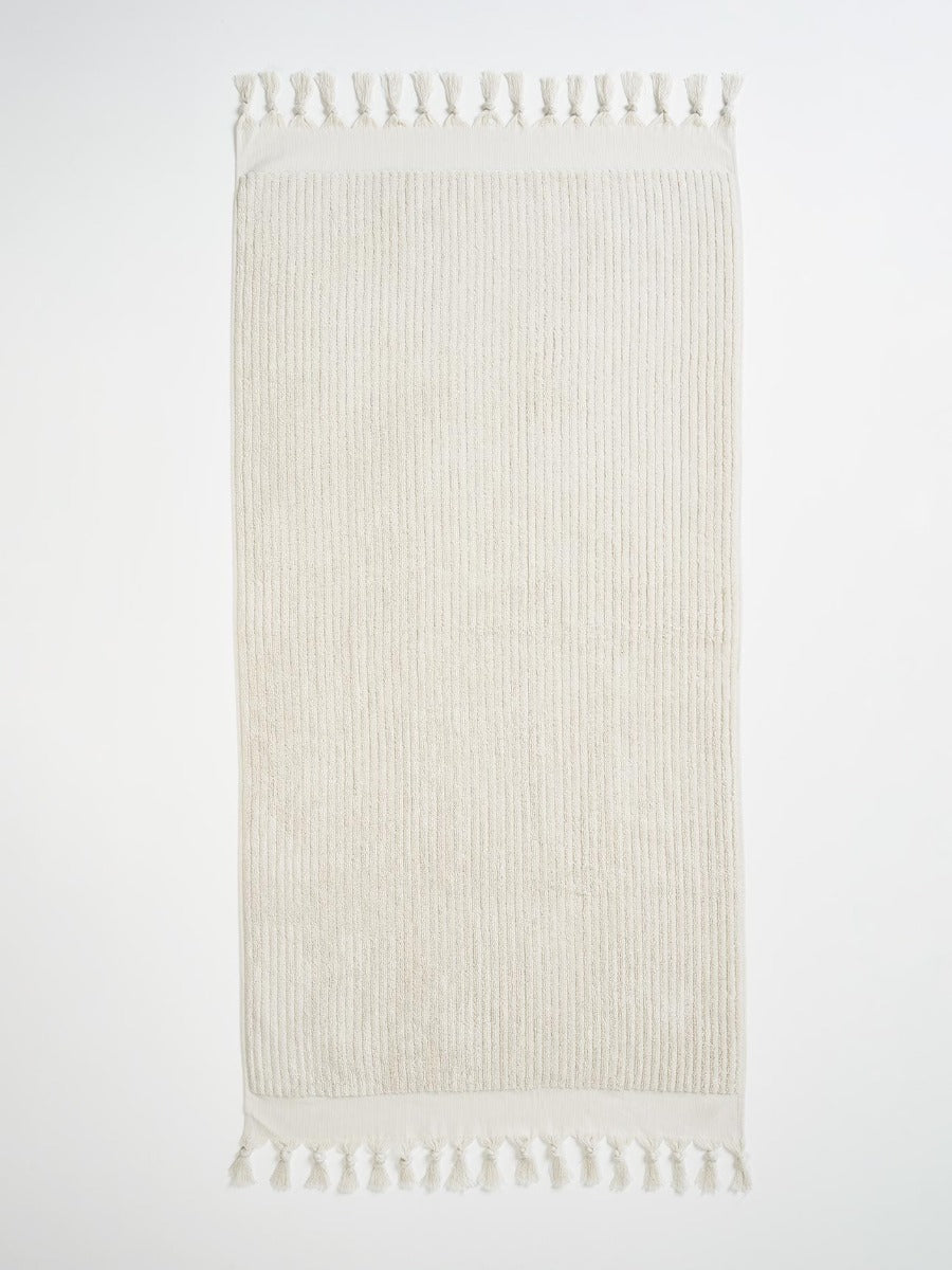 Paros Rib Bath Towel in Sand