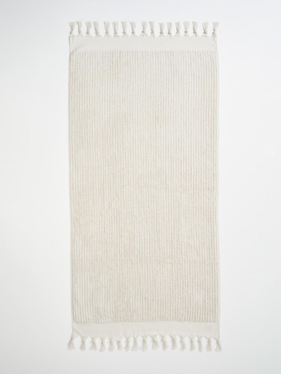 Paros Rib Bath Sheet in Sand
