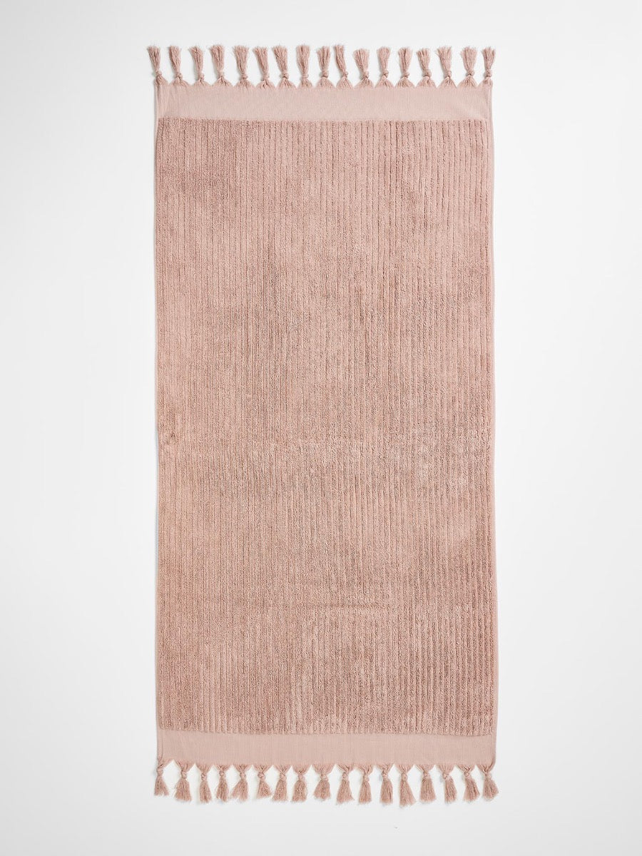 Paros Rib Bath Sheet in Shell