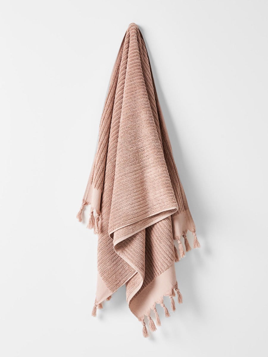 Paros Rib Bath Sheet in Shell