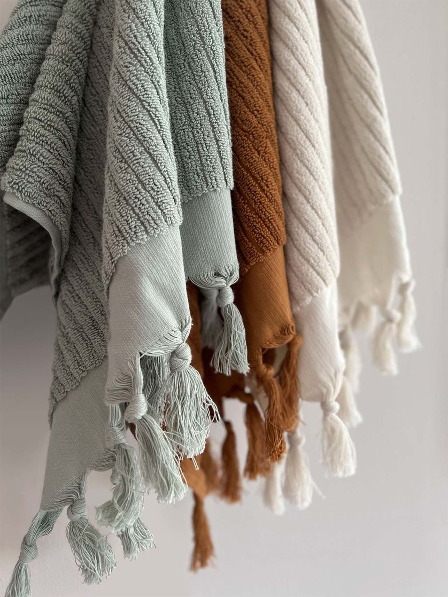 Paros Rib Bath Sheet in Sage