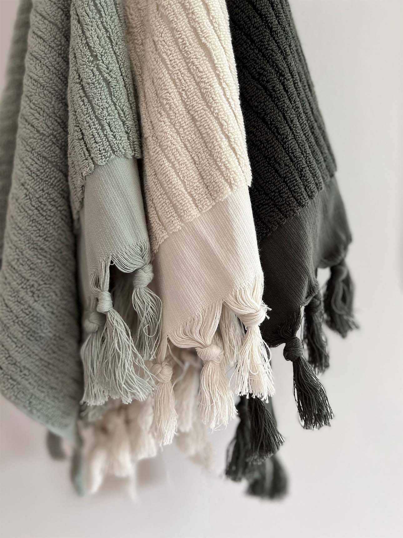 Paros Rib Bath Towel in Sage