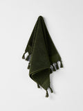 Paros Rib Hand Towel in Olive Night