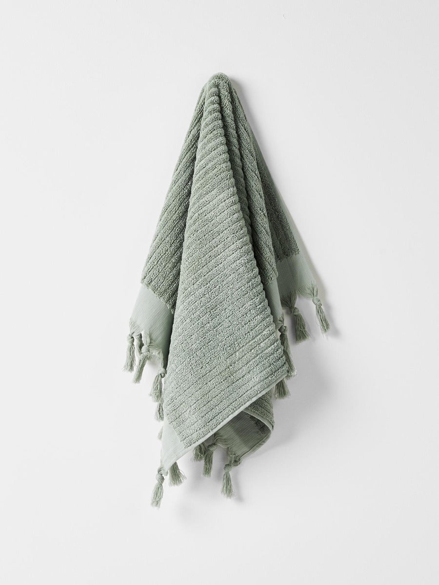 Paros Rib Bath Towel Set in Sage