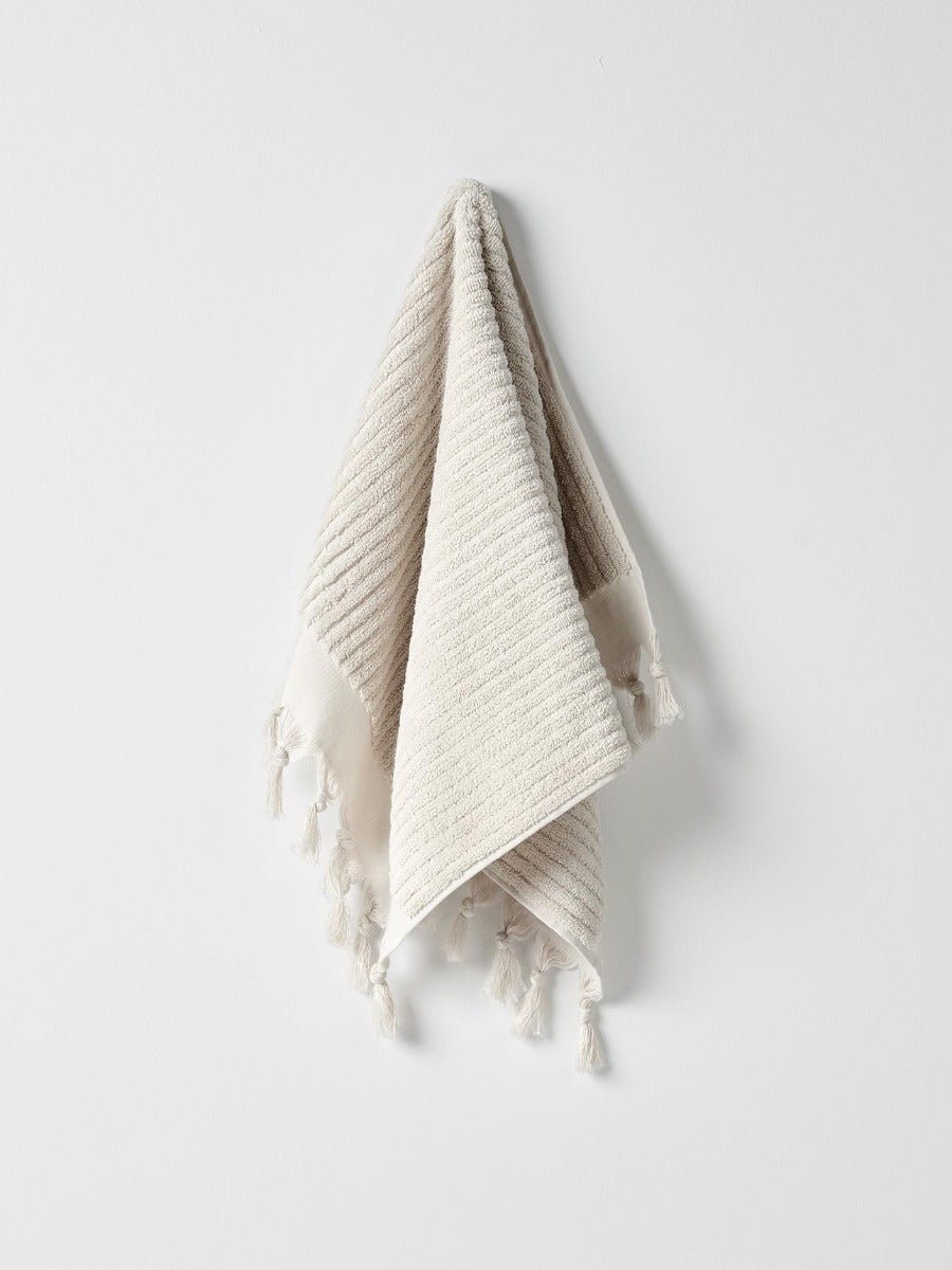 Paros Rib Bath Towel Set in Sand