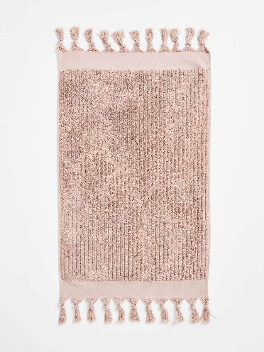 Paros Rib Hand Towel in Shell