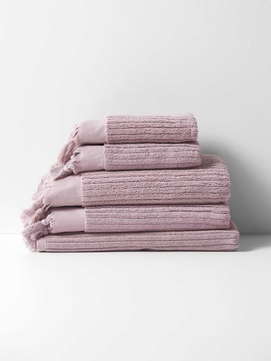 Paros Rib Bath Towel Set in Lilac