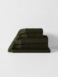 Paros Rib Bath Towel Set in Olive Night