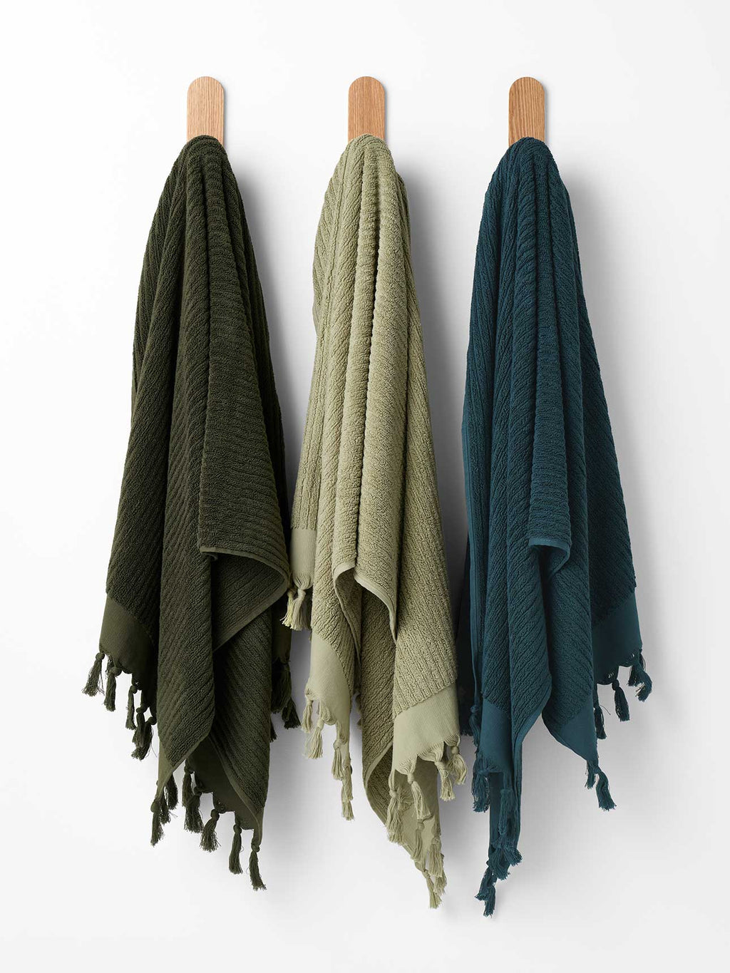 Paros Rib Bath Sheet in Olive Night
