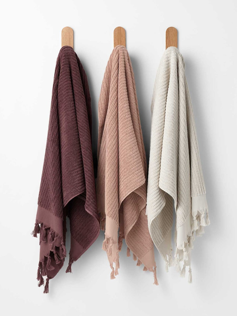 Paros Rib Bath Sheet in Clay