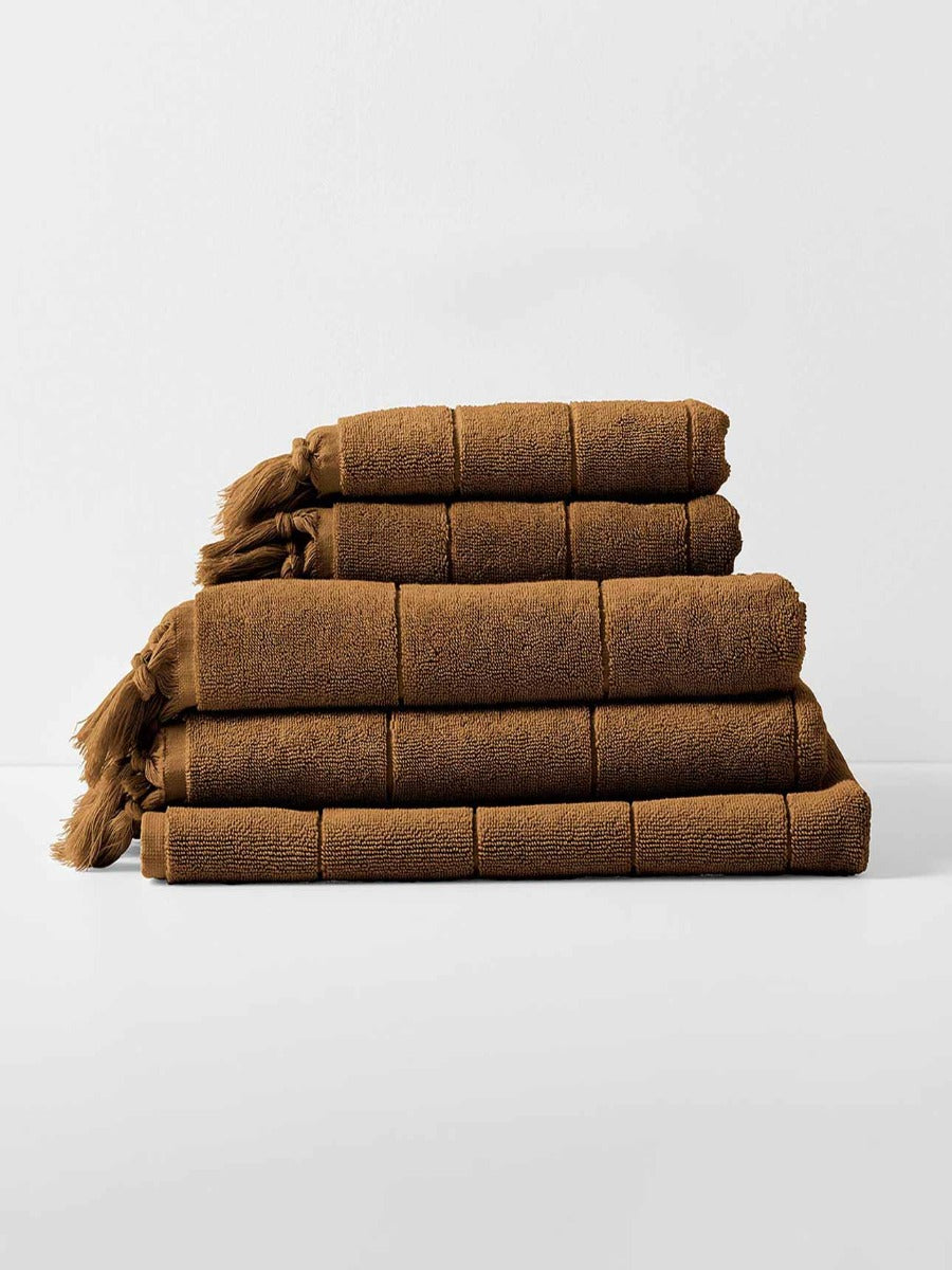 Paros Bath Towel Set in Caramel