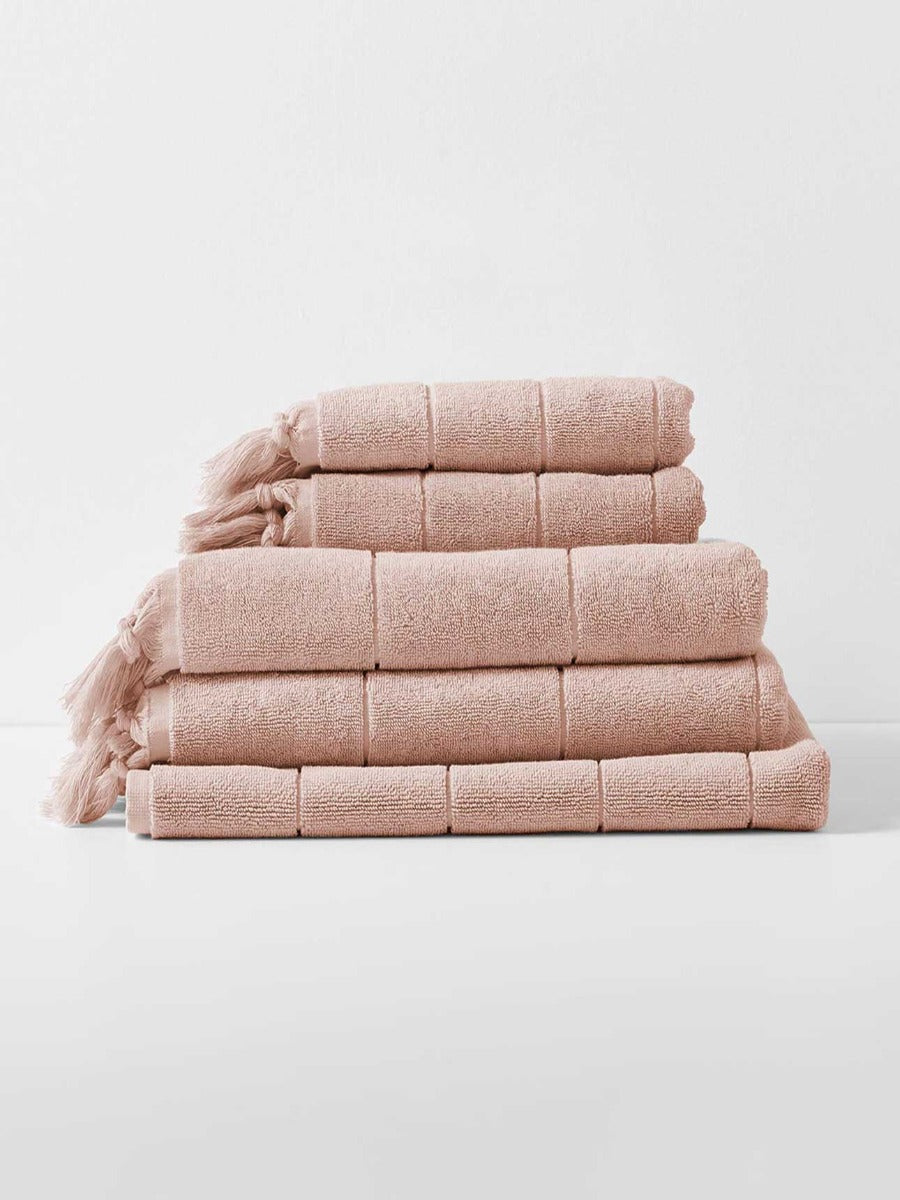Paros Bath Towel Set in Pink Clay