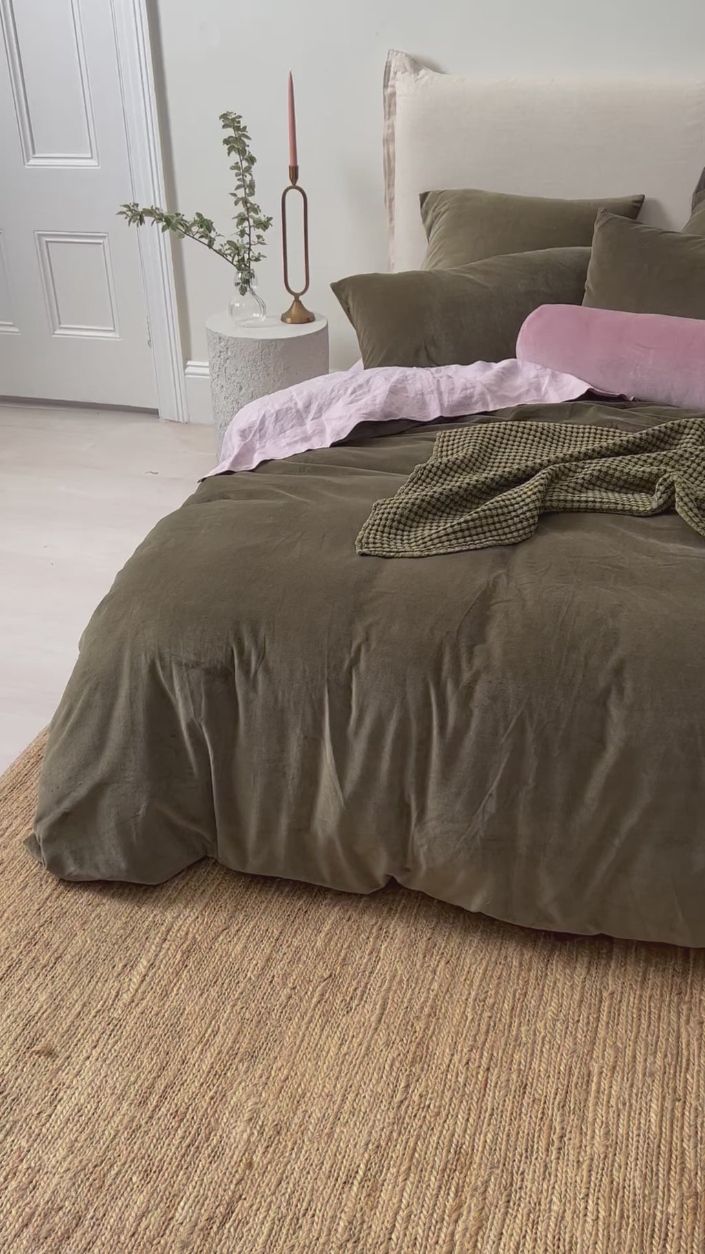 Stonewash Waffle Throw in Caper