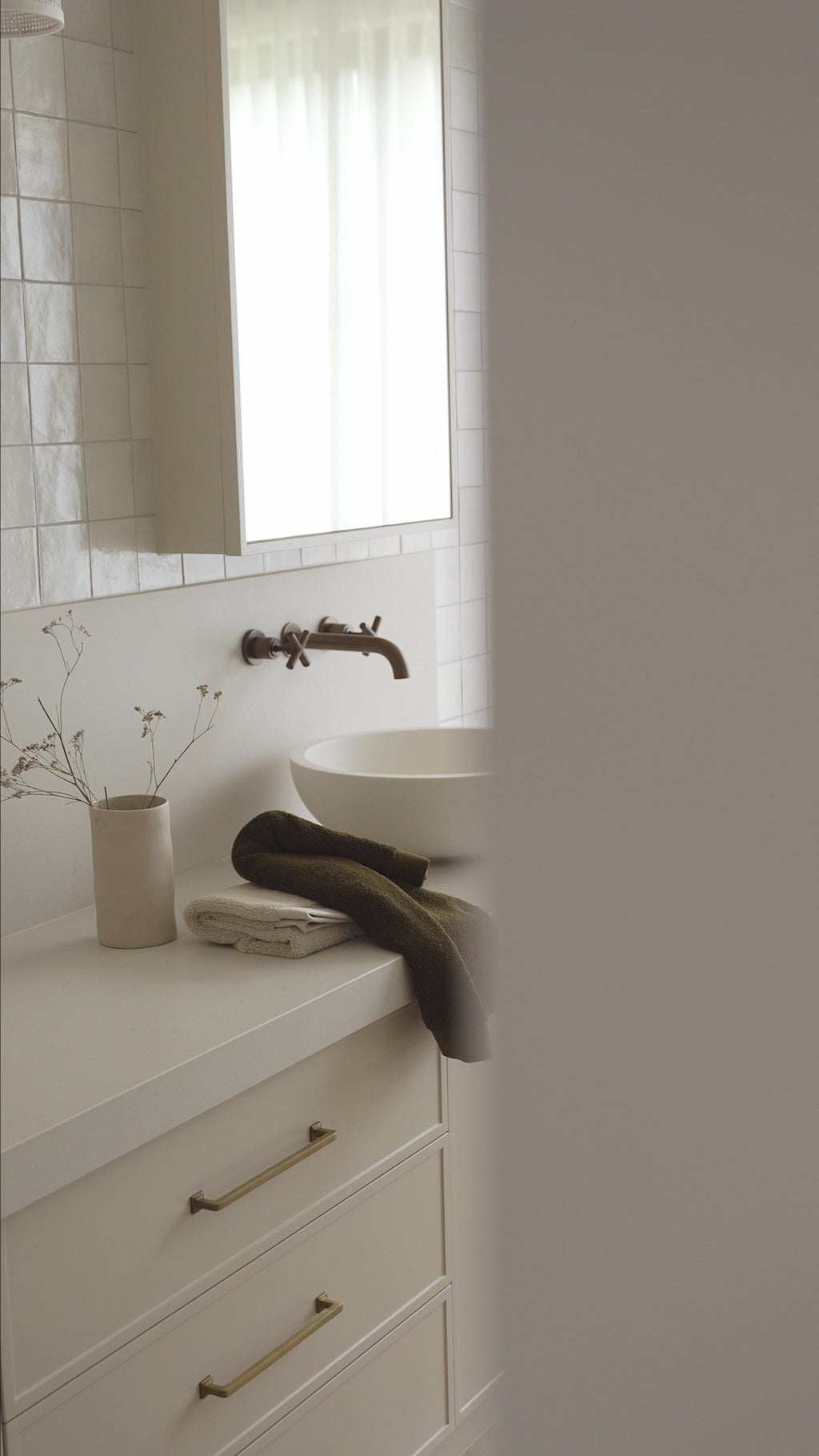 Haven Australian Cotton Hand Towel in Khaki