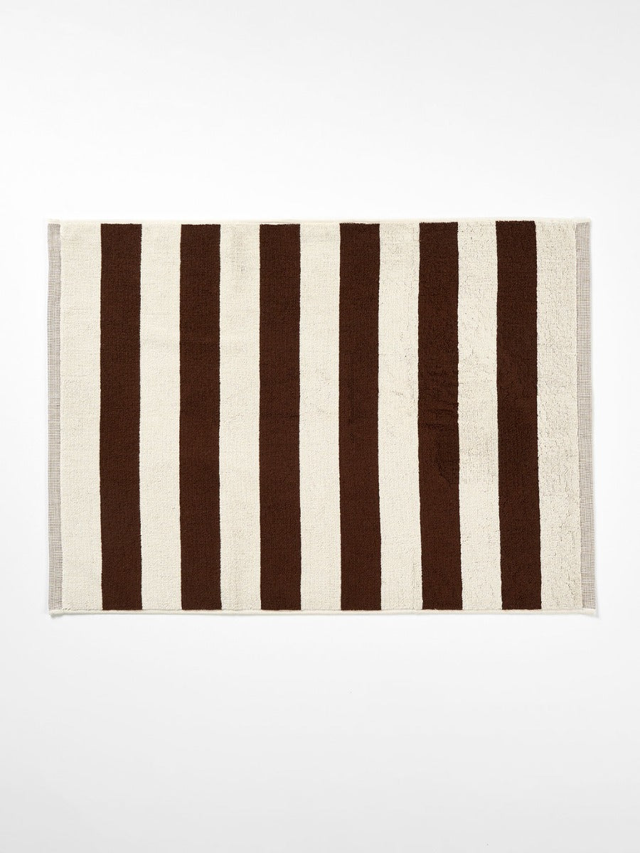 Riviera Stripe Towel Set in Chocolate
