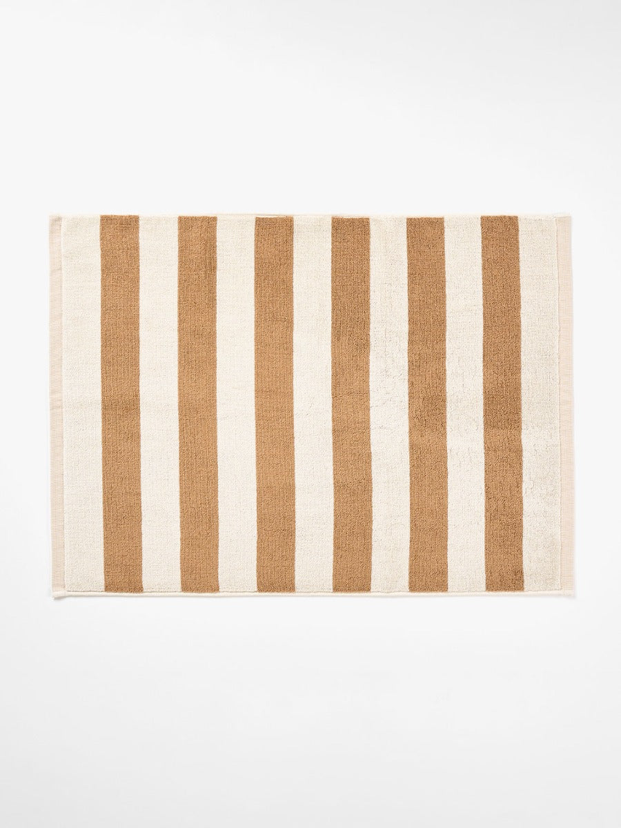 Riviera Stripe Bath Mat in Pecan