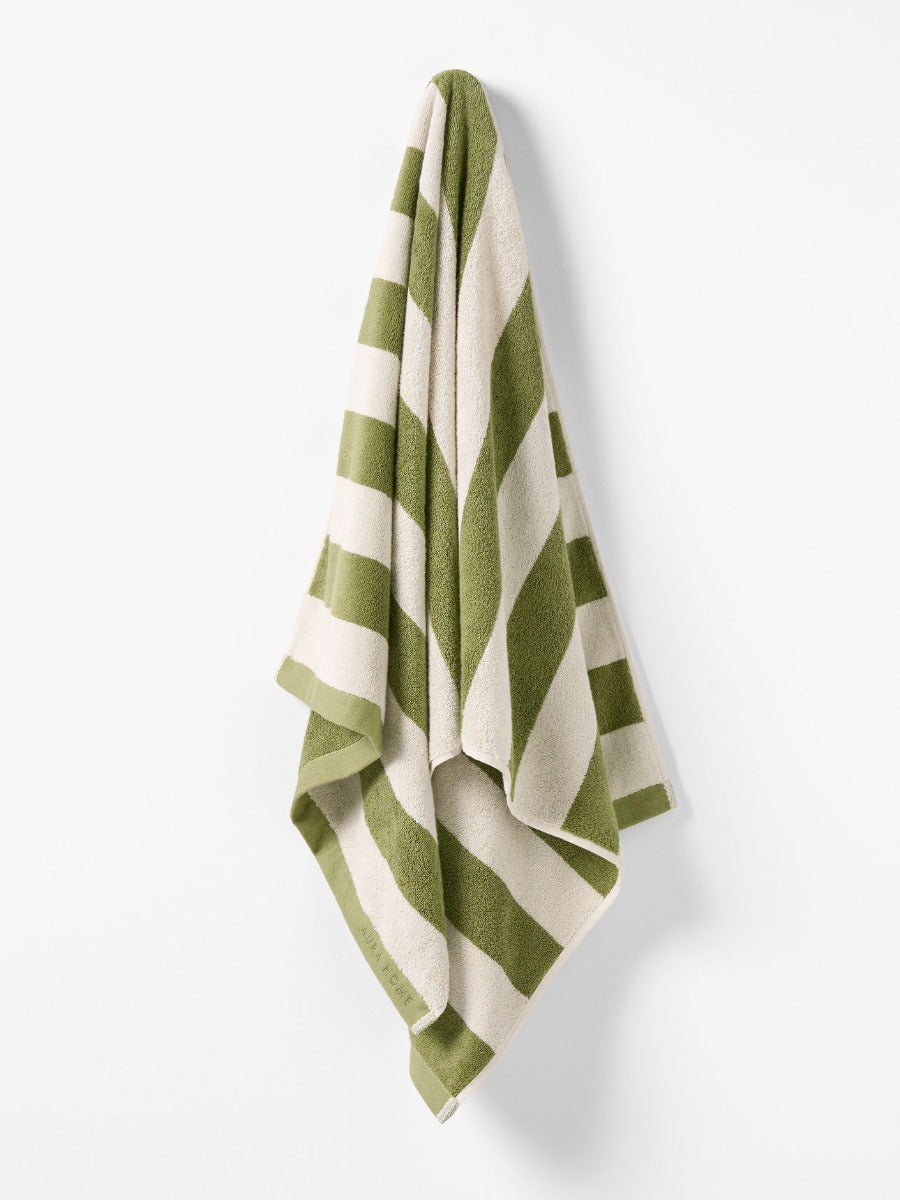 Riviera Stripe Bath Sheet in Caper