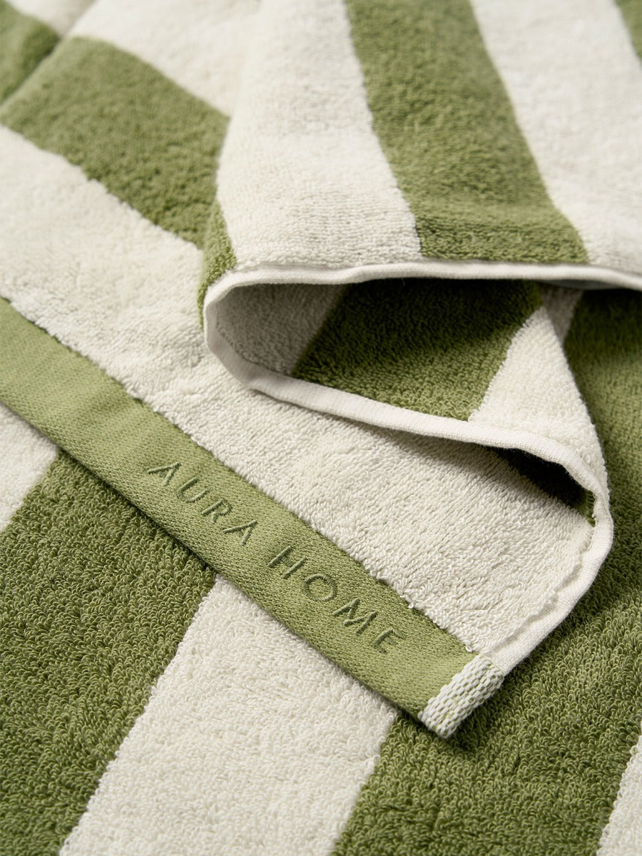 Riviera Stripe Bath Sheet in Caper