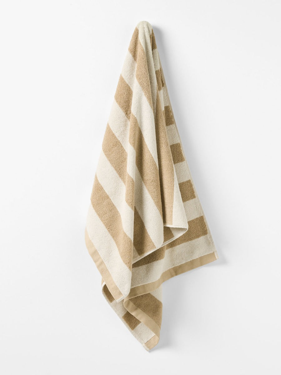 Riviera Stripe Bath Sheet in Caramel