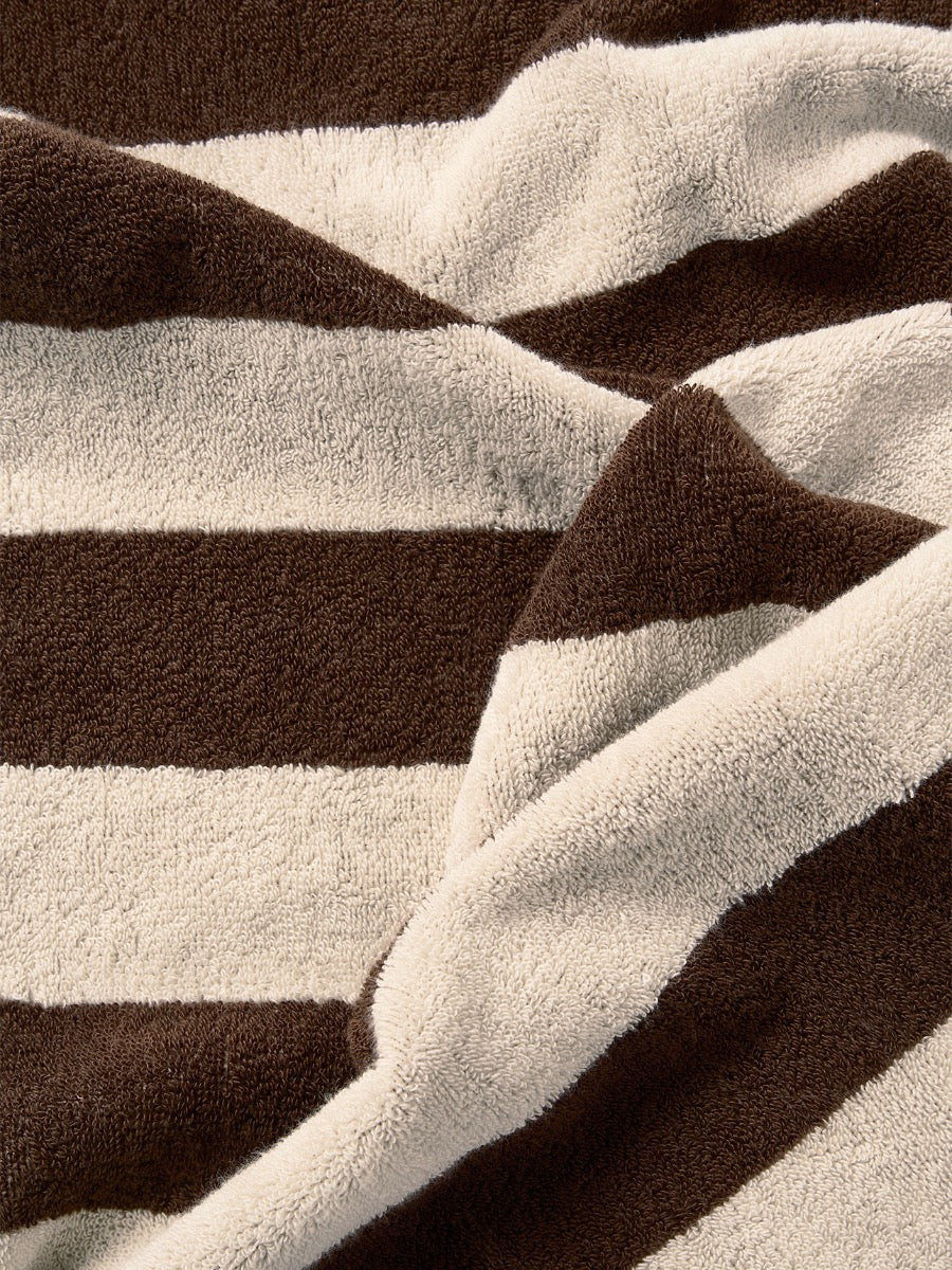 Riviera Stripe Towel Set in Chocolate