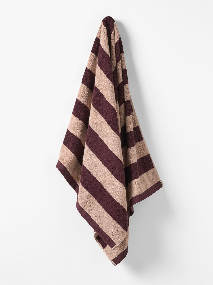 Riviera Stripe Towel Set in Mulberry