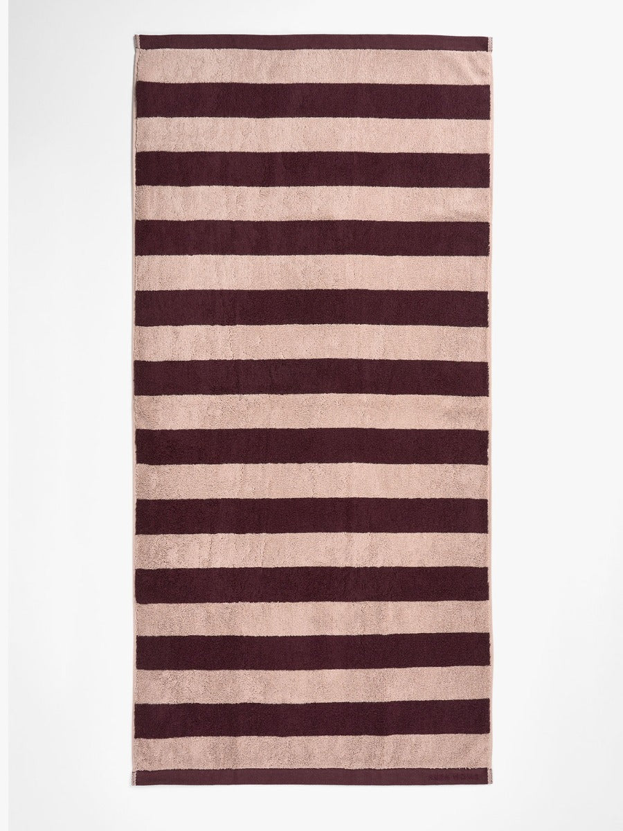 Riviera Stripe Towel Set in Mulberry