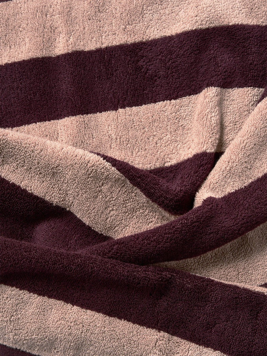 Riviera Stripe Towel Set in Mulberry