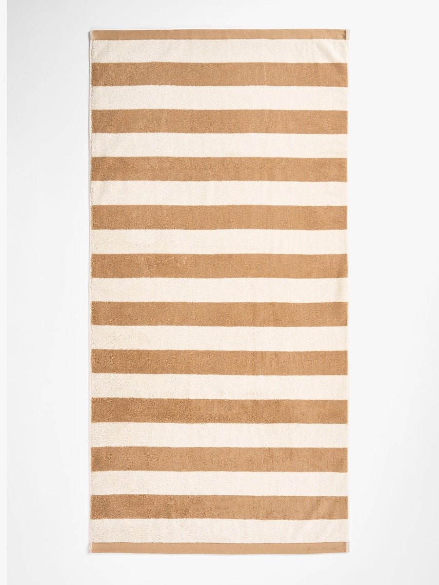 Riviera Stripe Bath Sheet in Pecan