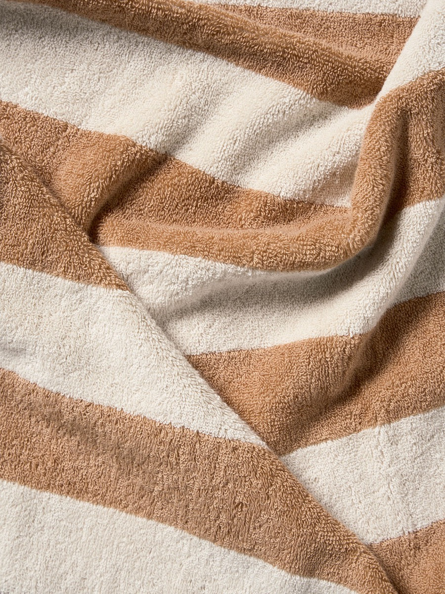 Riviera Stripe Bath Sheet in Pecan